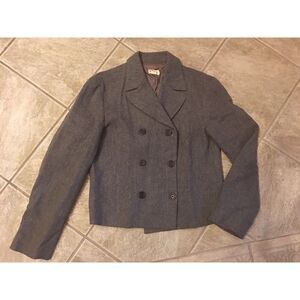 J CREW Womens Gray Wool Double Breasted Blazer Jacket Lined Size 8‎ Preppy